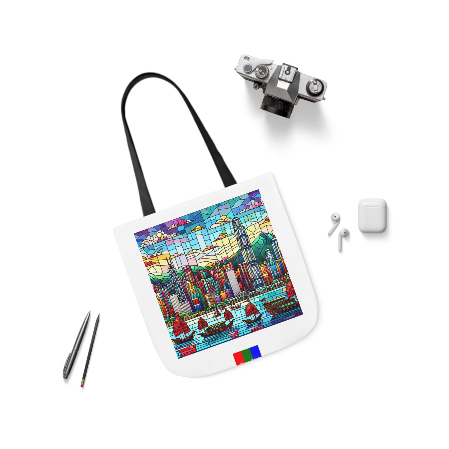 Hong Kong Flip Canvas Tote Bag