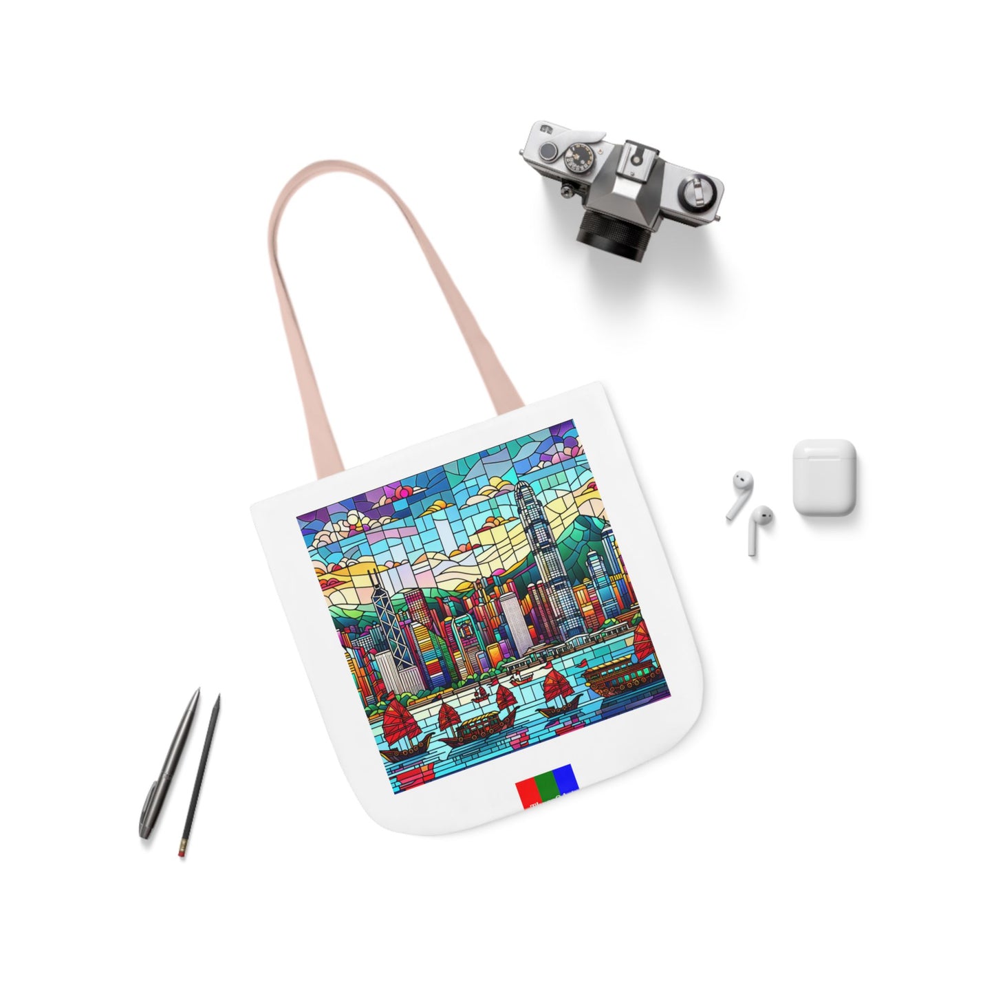 Hong Kong Flip Canvas Tote Bag