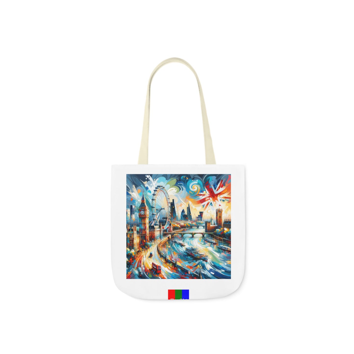 London Flip Canvas Tote Bag