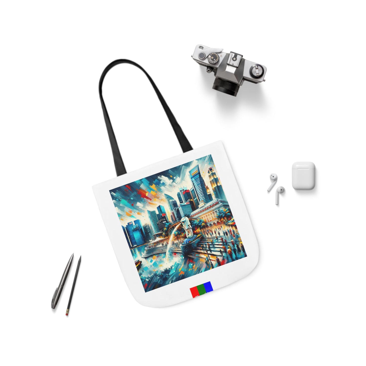 Singapore Flip Canvas Tote Bag