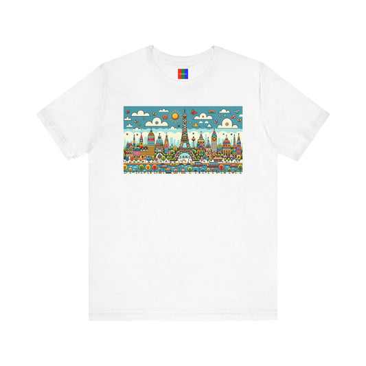 2. Eiffel Tower Paris France from Landmarks Collection - Unisex T-shirt